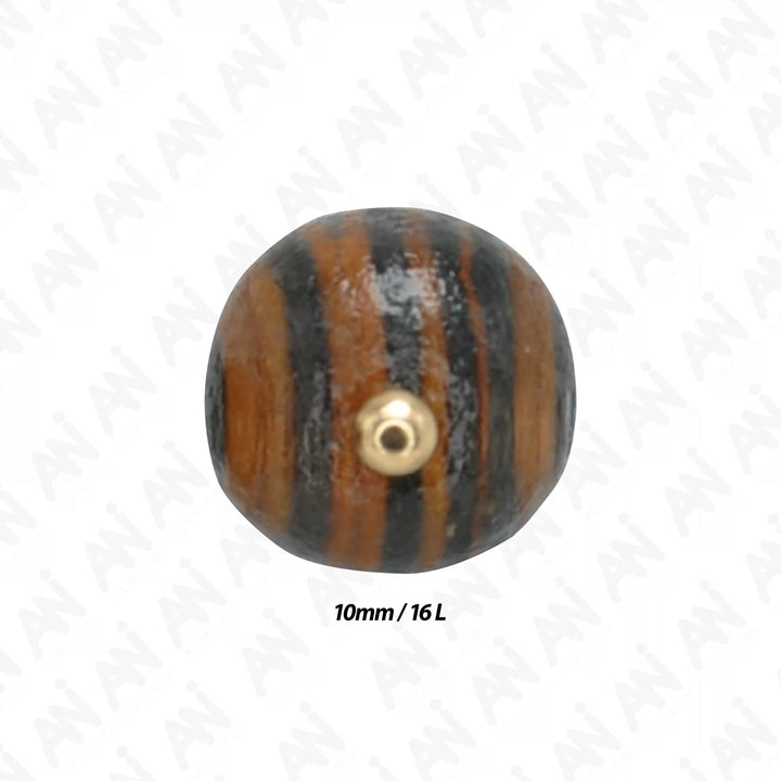 Striped Wooden Shank Buttons | 10mm