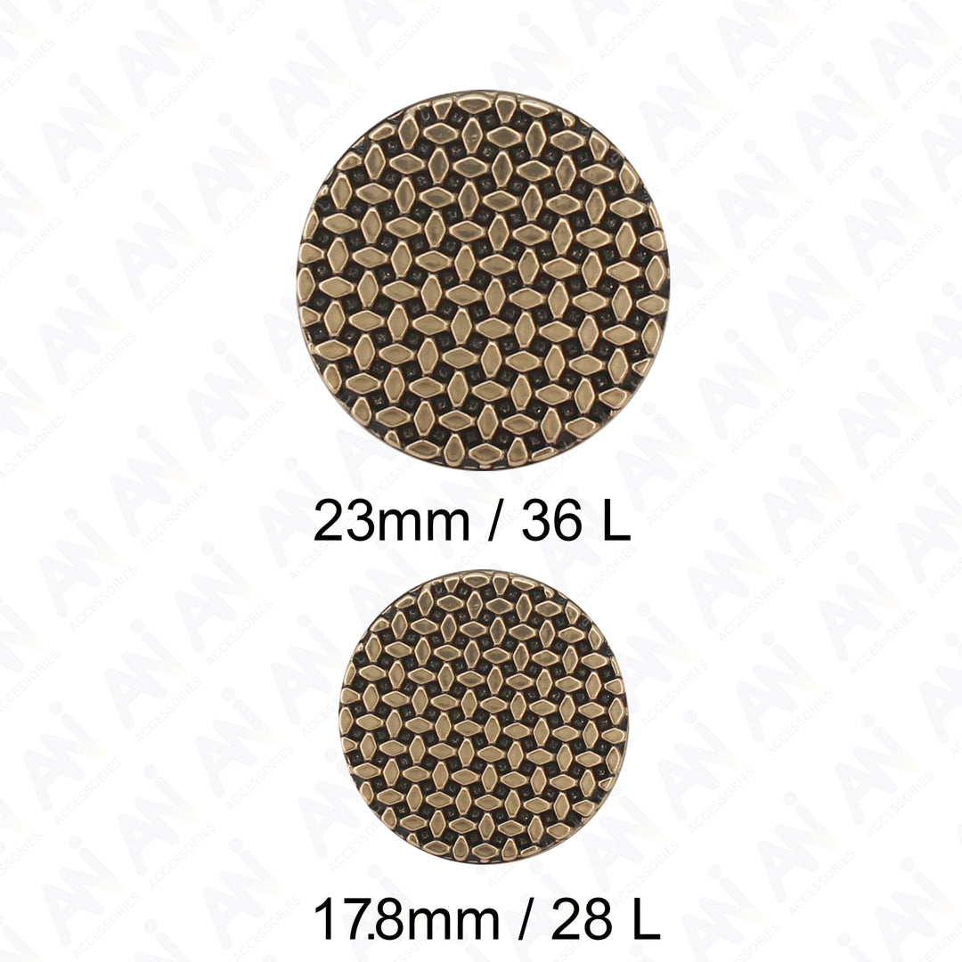 Geometric Grid Buttons for Clothing