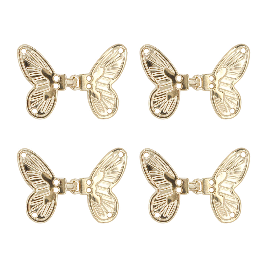 Shiny gold butterfly Frog closure metal button