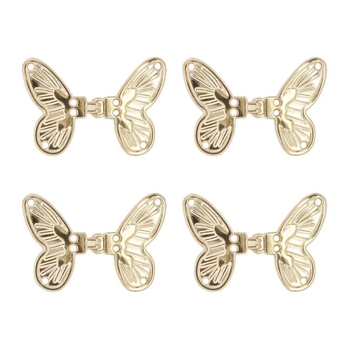 Shiny gold butterfly Frog closure metal button