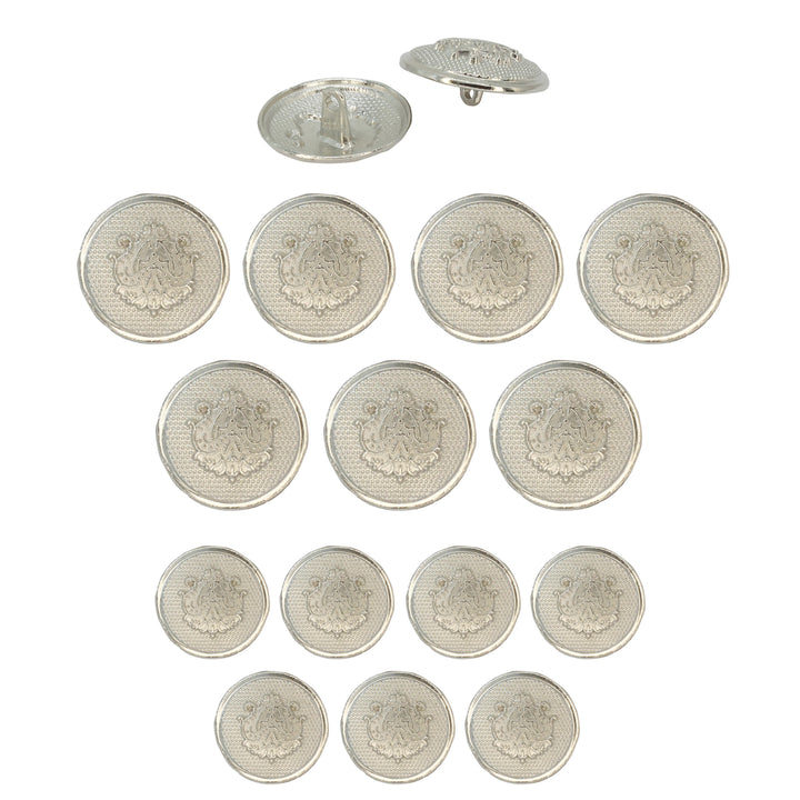 Embossed Floral Metal Buttons