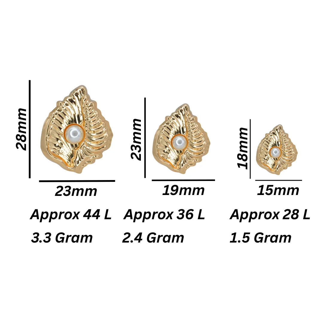 Scallop Shell Stud Pearl Button | 18mm(28L), 23mm(36L) & 28mm(44L)