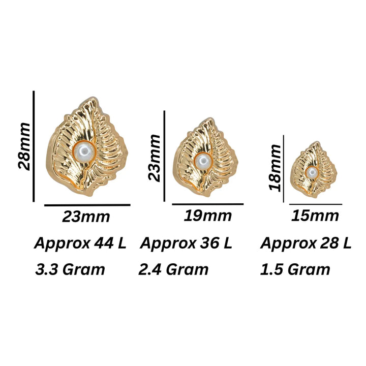 Scallop Shell Stud Pearl Button | 18mm(28L), 23mm(36L) & 28mm(44L)