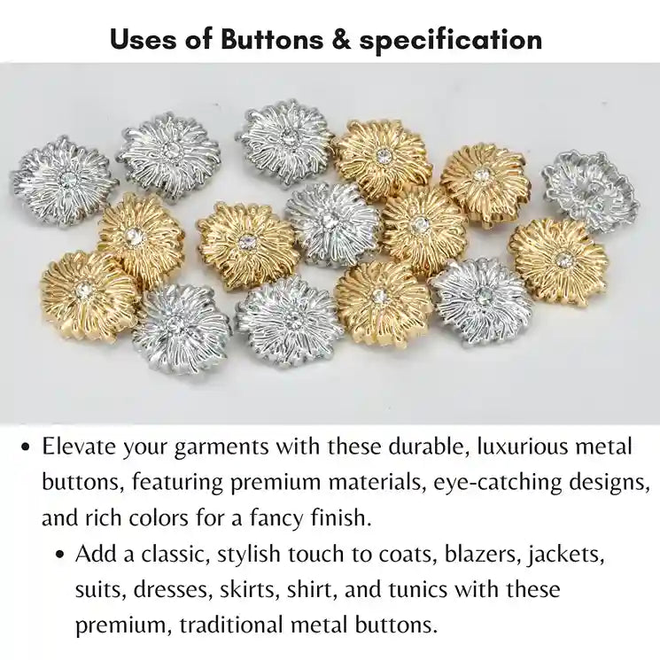 Coral Reef Studs Metal Buttons | 20mm(40L) & 25mm(32L)