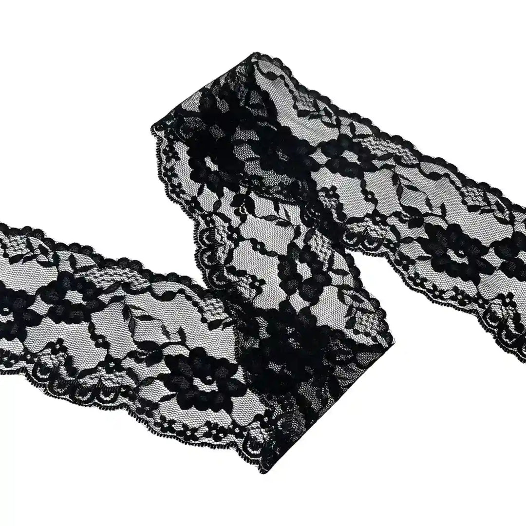 Black Floral Pattern Lace | 5 Meters | SKU-B57