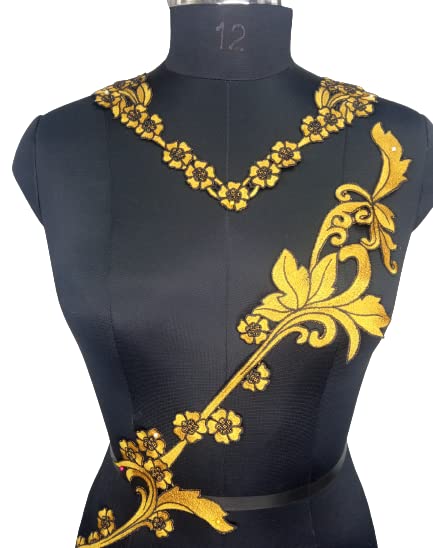 Golden Ornate Floral Neckline