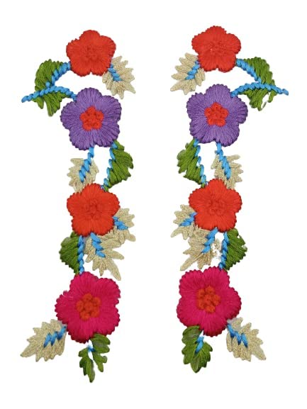 Detailed Floral Flower Embroidery Sew On Applique Patch