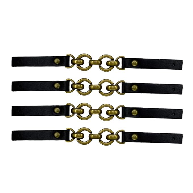 Leather Straps with Chain Link Accents