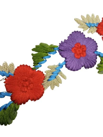 Detailed Floral Flower Embroidery Sew On Applique Patch