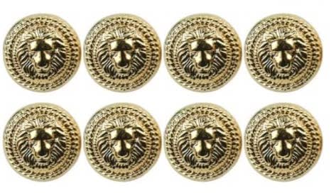 Shiny Silver Lion Metal Buttons