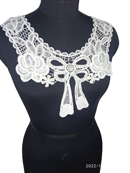 Large Bow & Flower Design Neckline