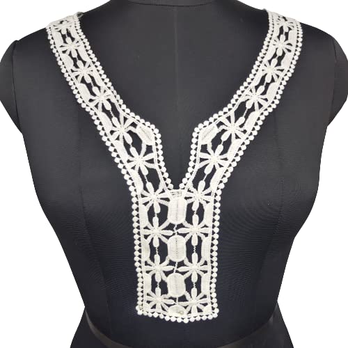 Navy Floral Embroidery Neckline