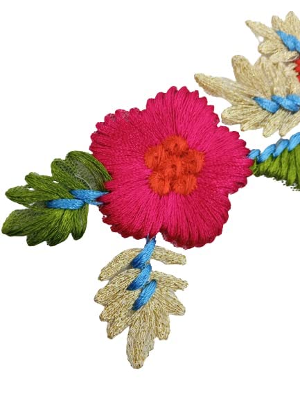 Detailed Floral Flower Embroidery Sew On Applique Patch