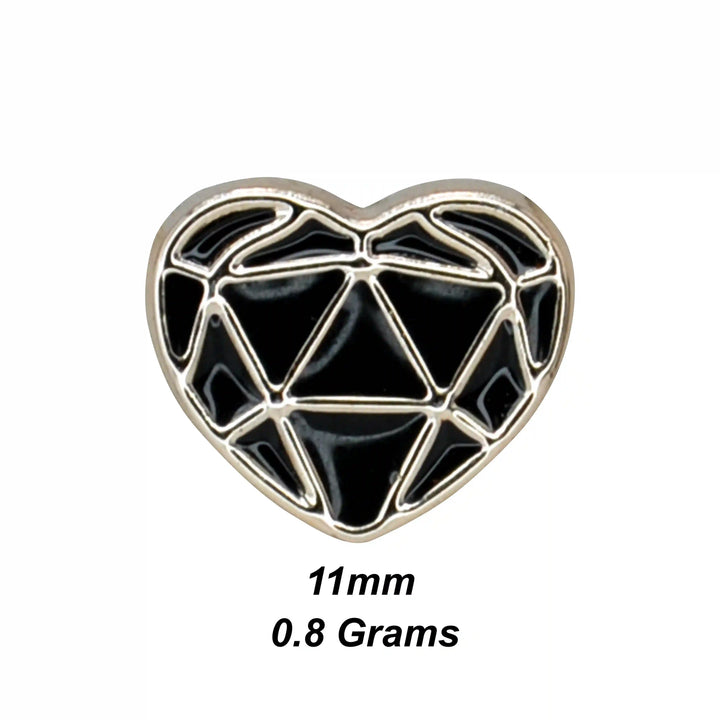 Heart-Shaped Geometric Lapel Pin with Butterfly Clutch | 11mm