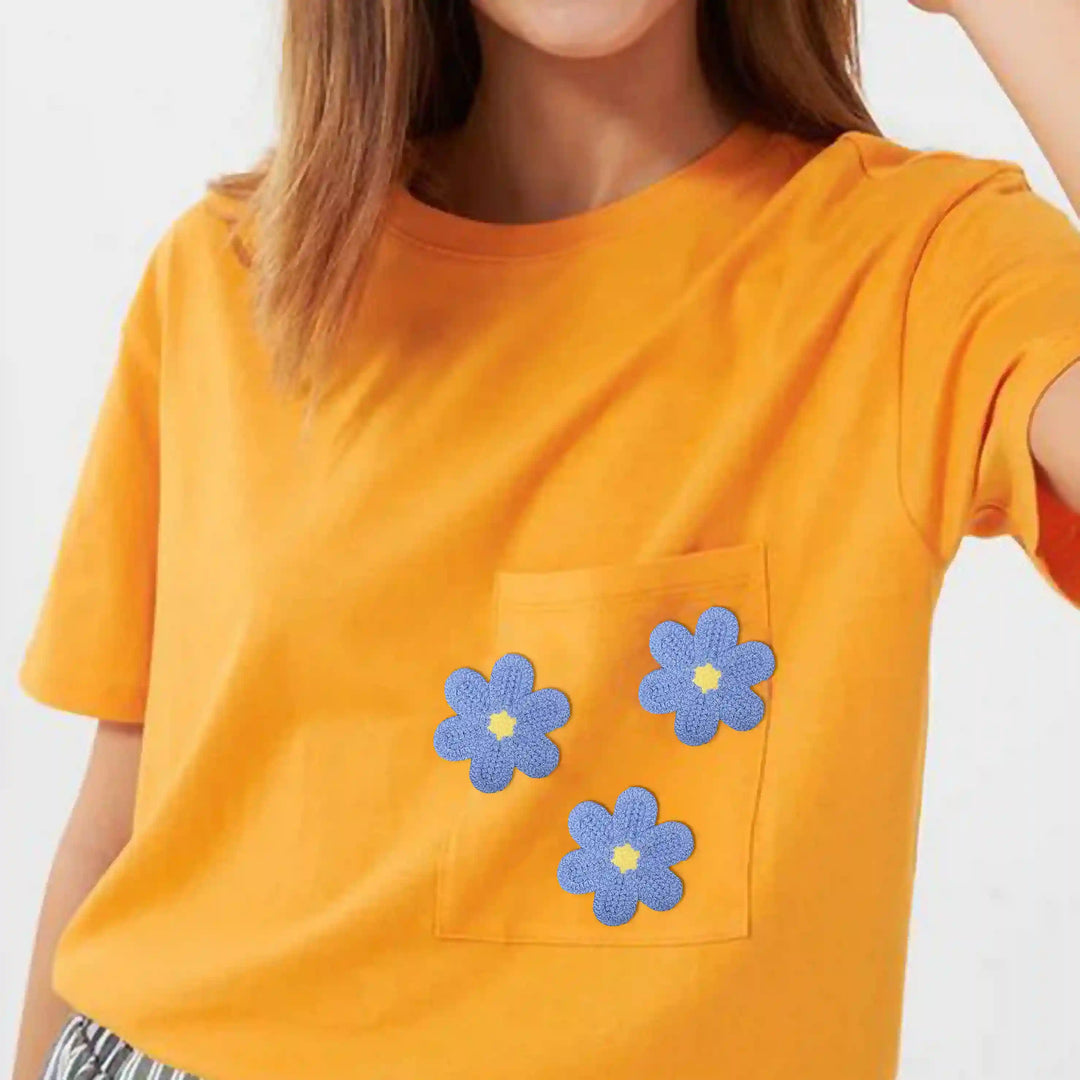 Daisy Flower Crochet Patch | 4 Pieces