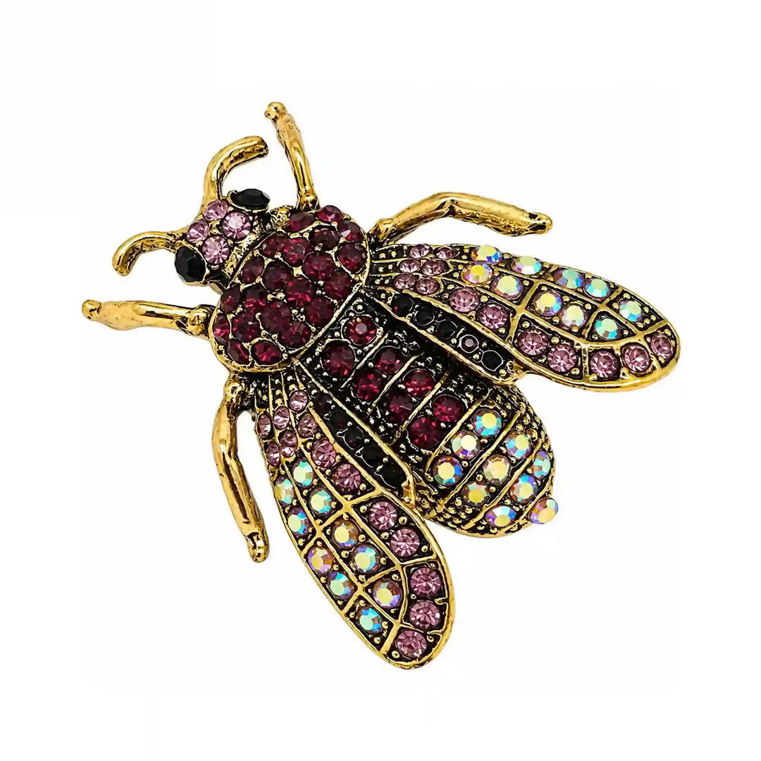 Honeybee Crystal Brooch for Party Wear