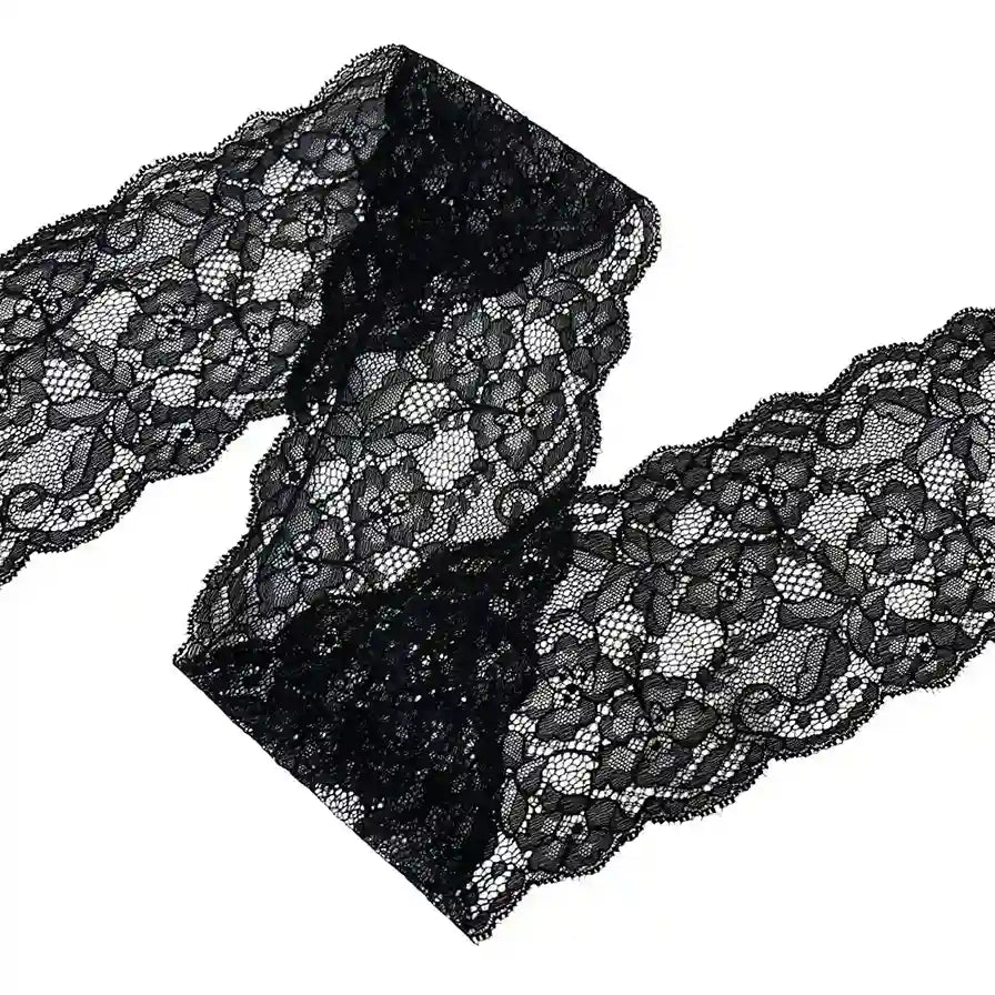 Black Ornate Floral Lace | 5 Meters | SKU-B103