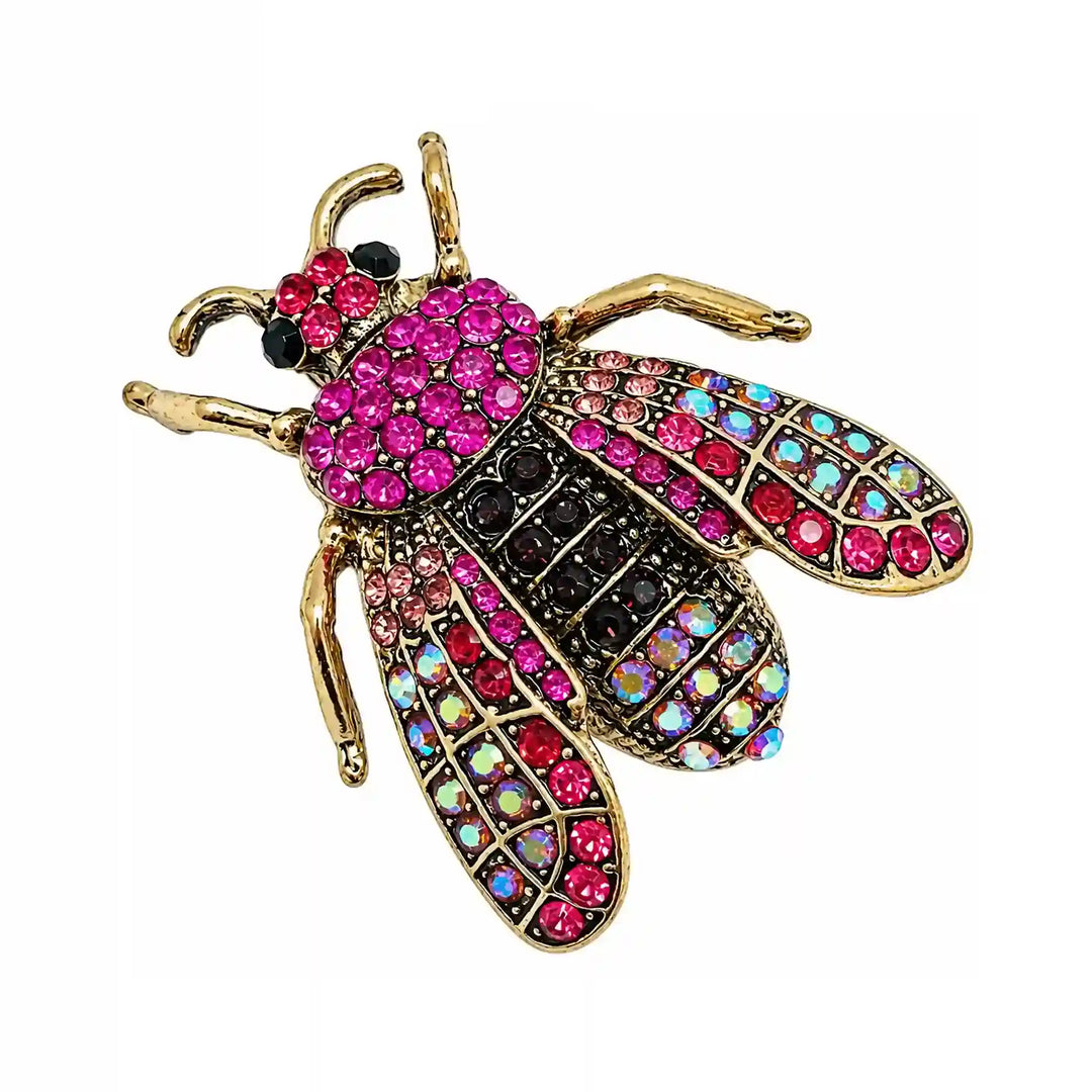 Honeybee Crystal Brooch for Party Wear