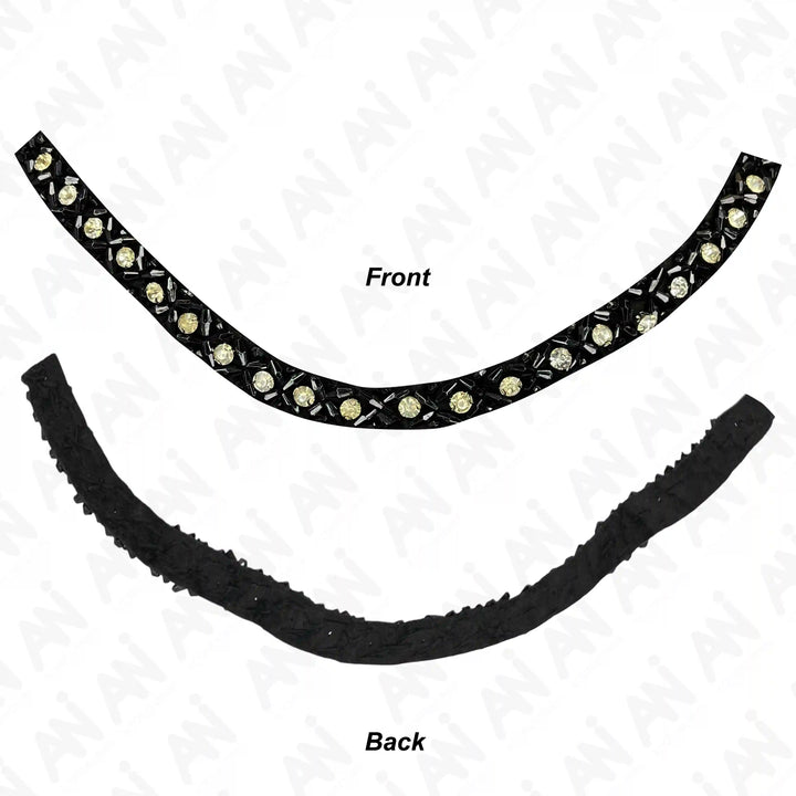Black and Crystal Boat Neckline