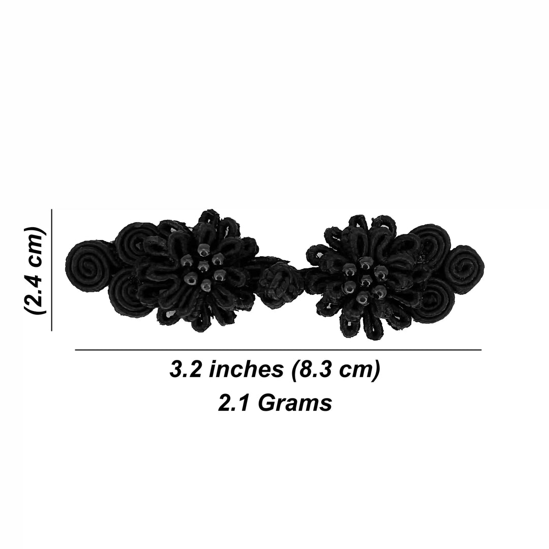 Bow Design Floral Chinese Knot Button