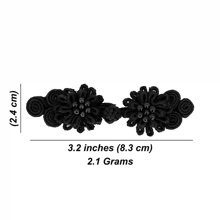 Bow Design Floral Chinese Knot Button