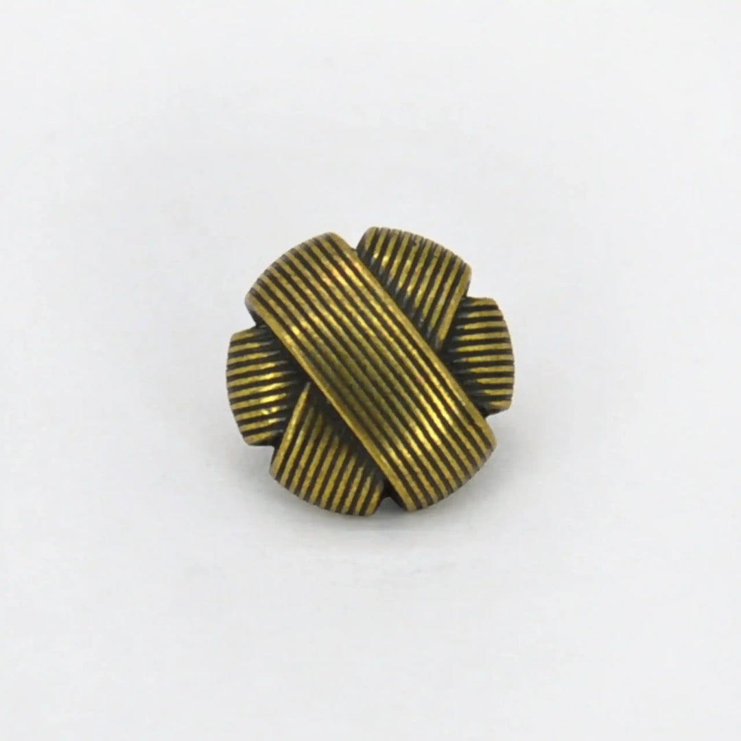 Classic Knot Design with Ribbed Texture Metal Button | 11mm (18L)