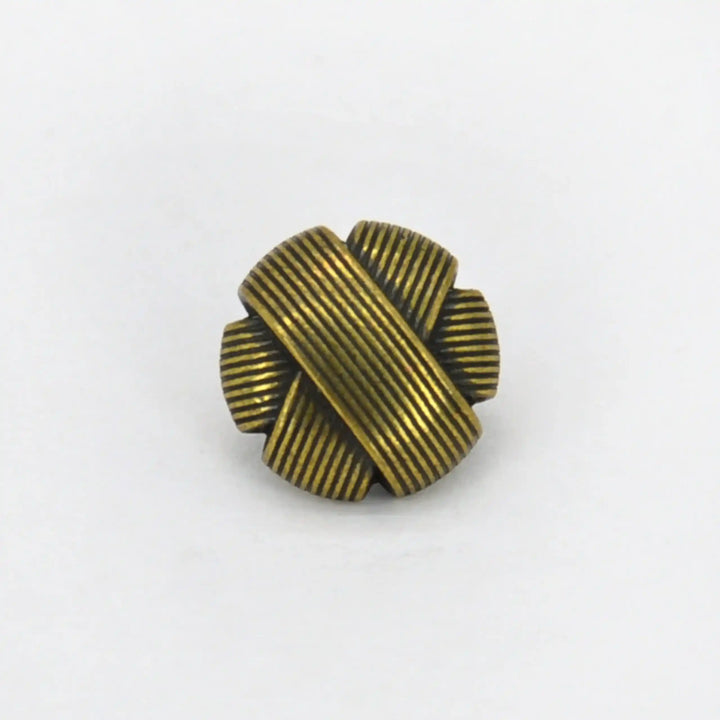 Classic Knot Design with Ribbed Texture Metal Button | 11mm (18L)