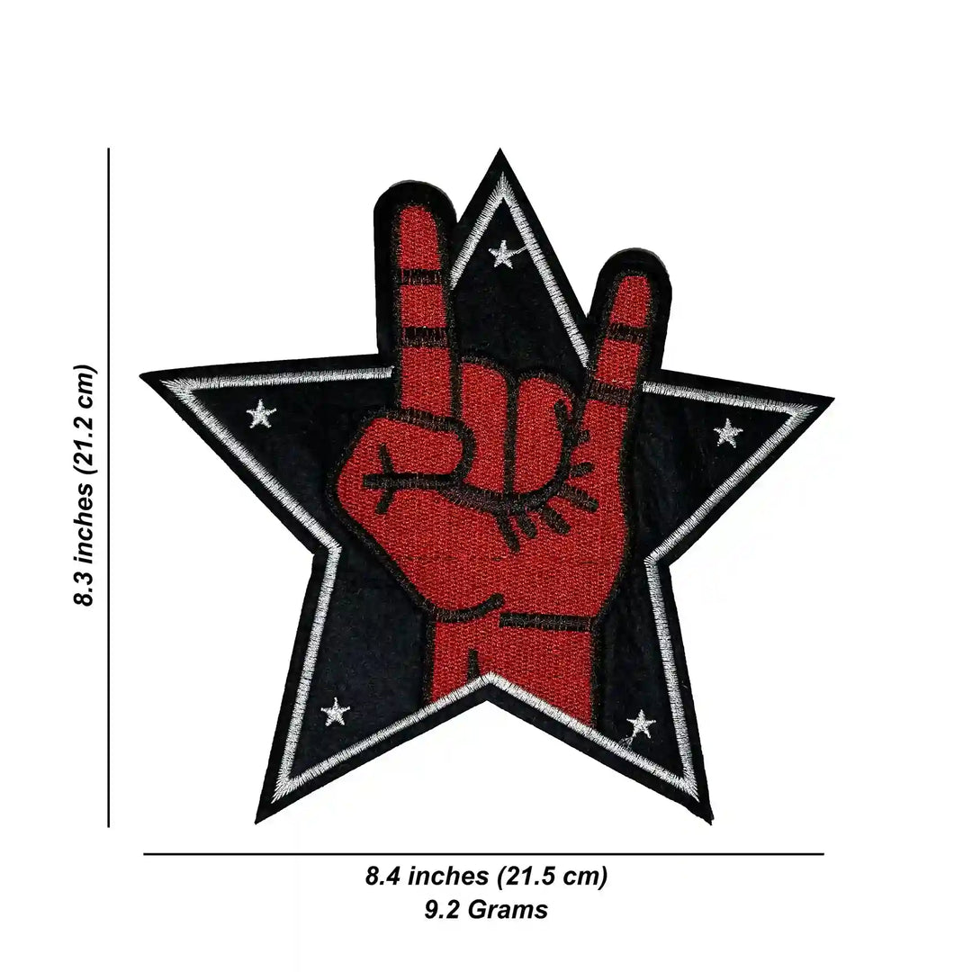 Punk Rock Star Embroidery Hot-Fix Patch
