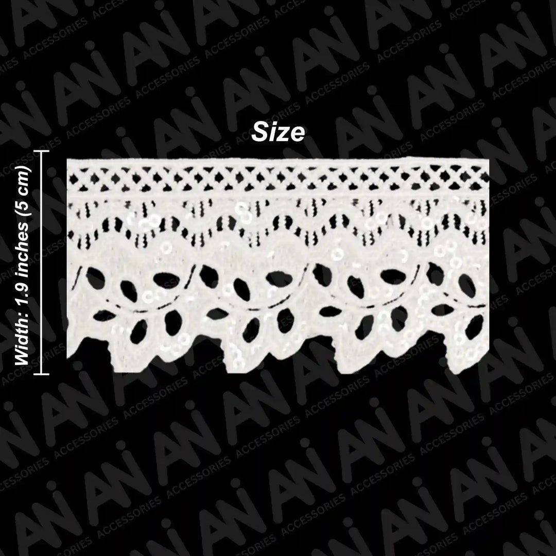 Chris Cross Leaves Style Sequins Lace | 2 Meter
