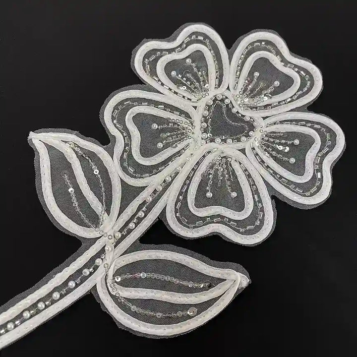 Luxury Sunflower Beaded Botanical Appliqué