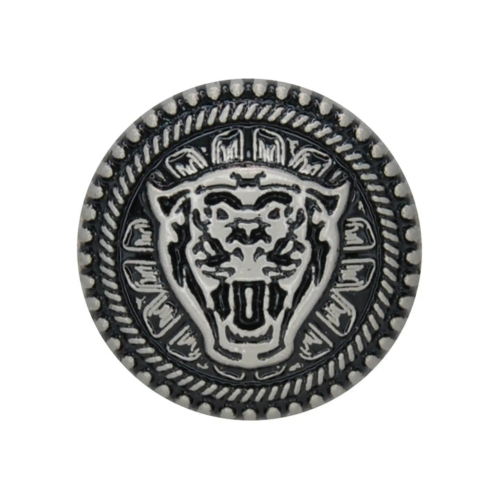 Black Lion Face Metal Button | 18mm (28L) & 22mm (35L)