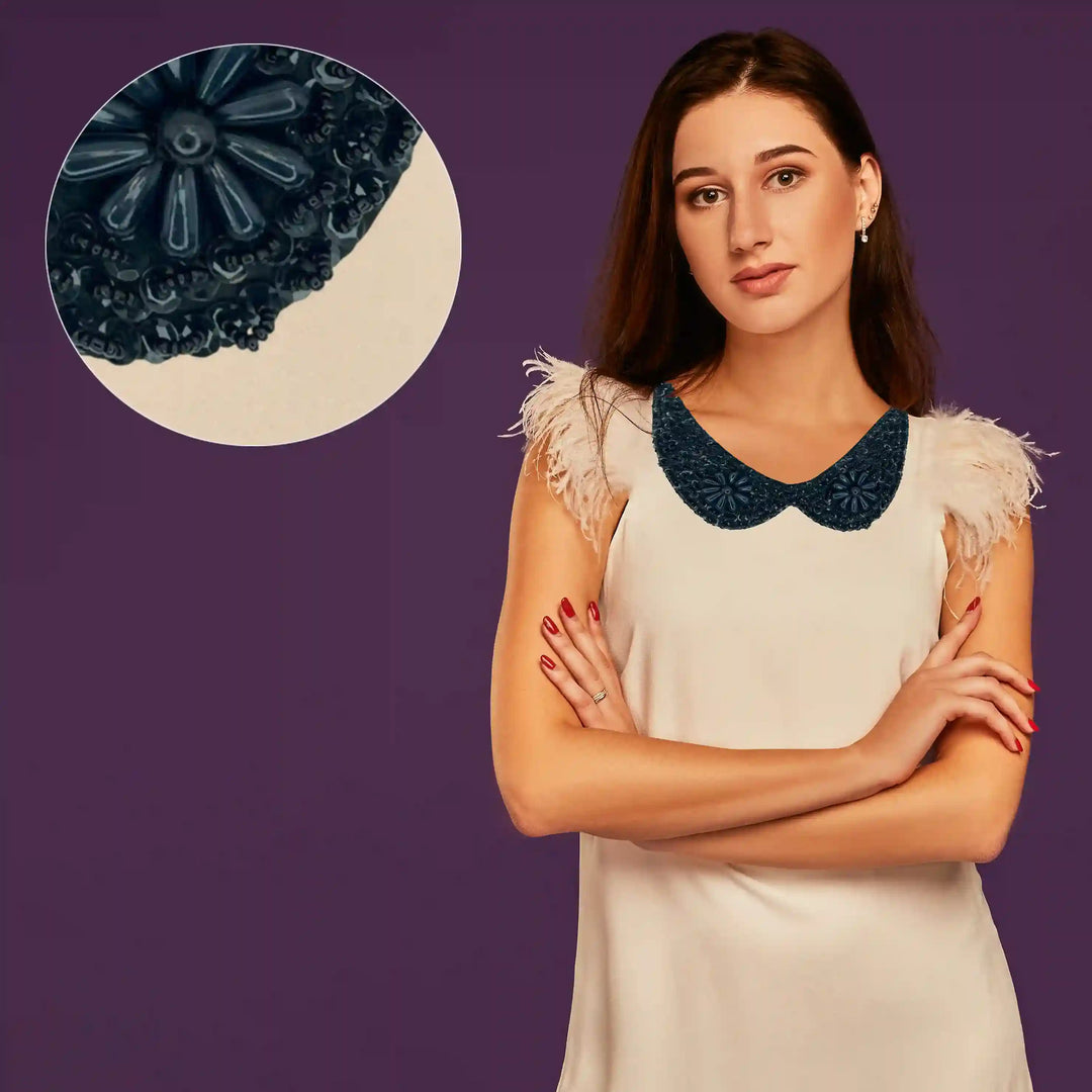 Scalloped Peter Pan Collar Neckline Applique