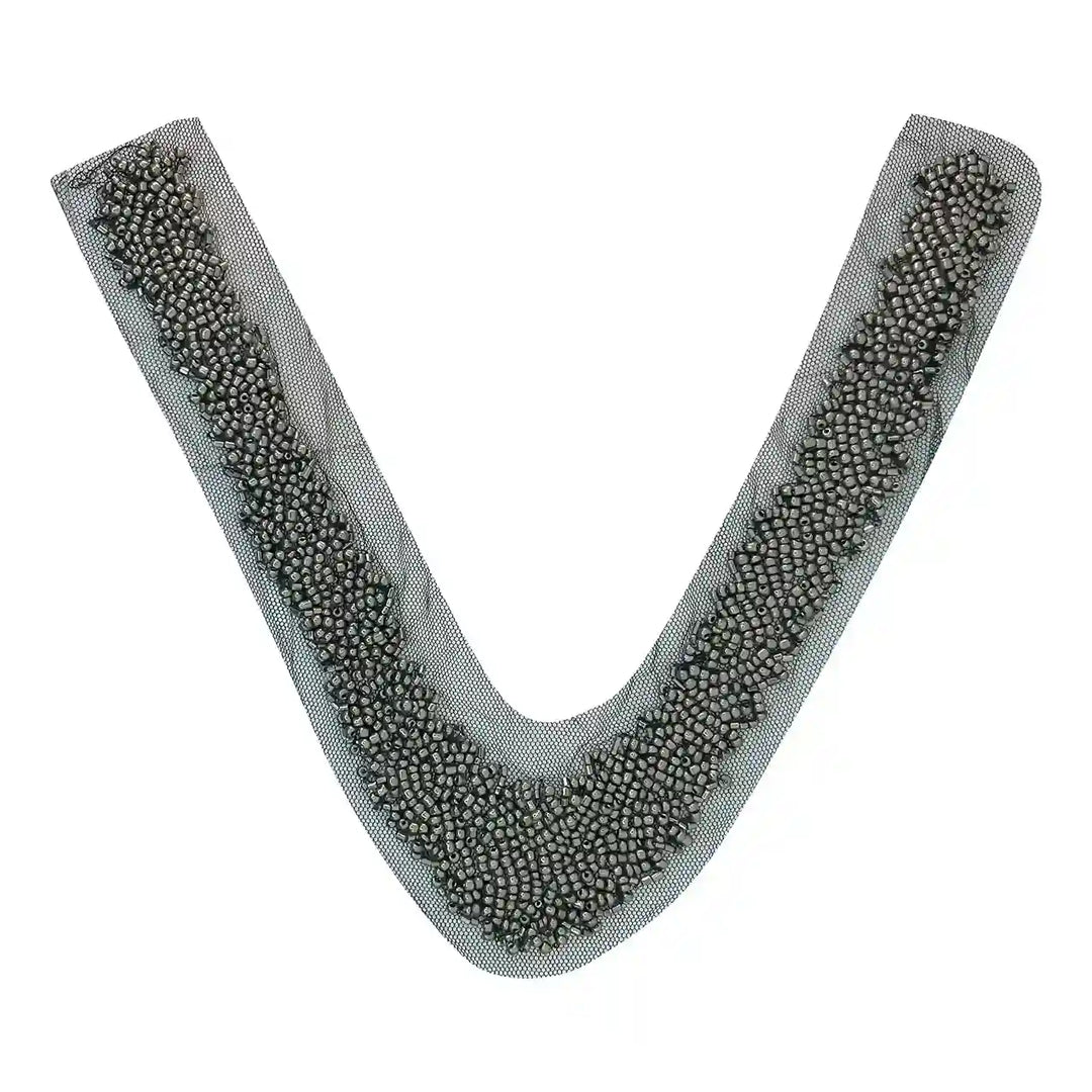 Beaded V Neckline Applique