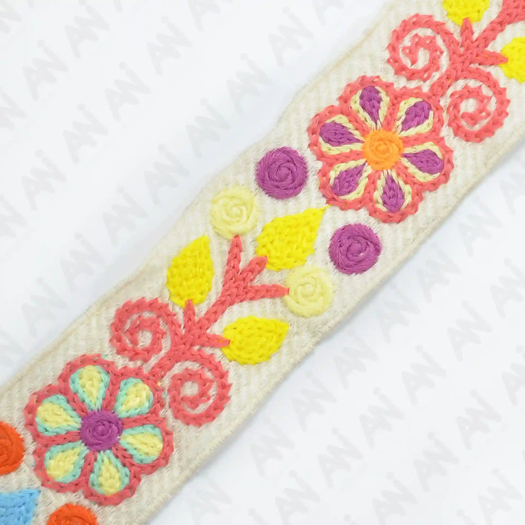 Floral Leafy Style Multicolor Lace | 2 Meter
