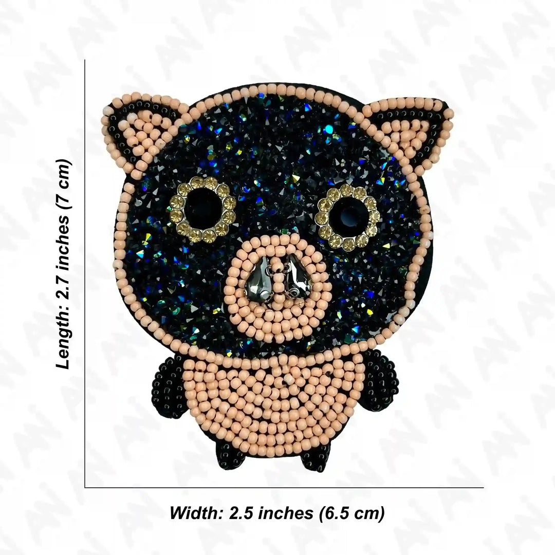 Beaded Pig Face Patch
