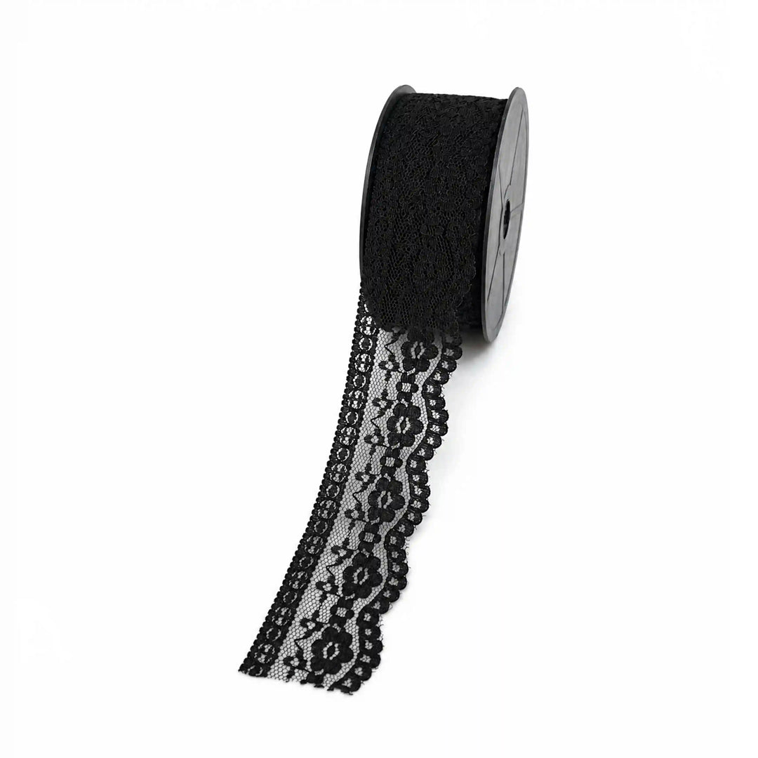 Black Floral Trim Lace | 5 Meters | SKU-B52