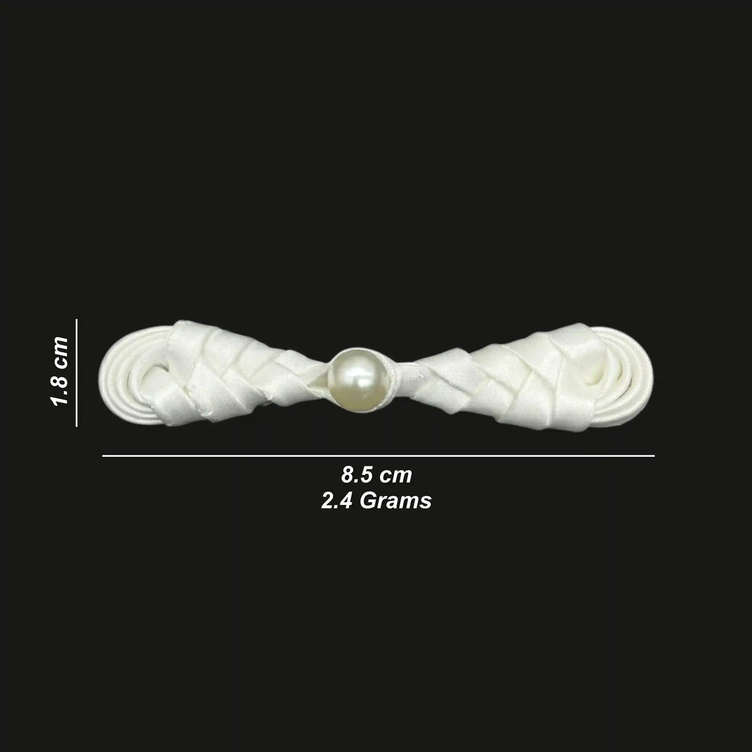 Braided Lattice Pearl Frog Closure Button