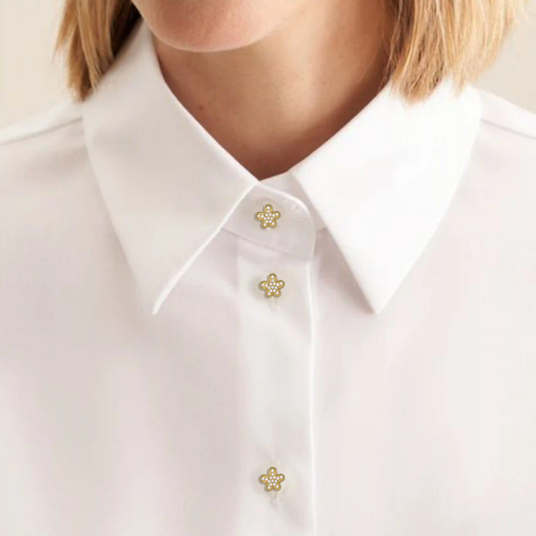 Floral Pearl Metal Buttons