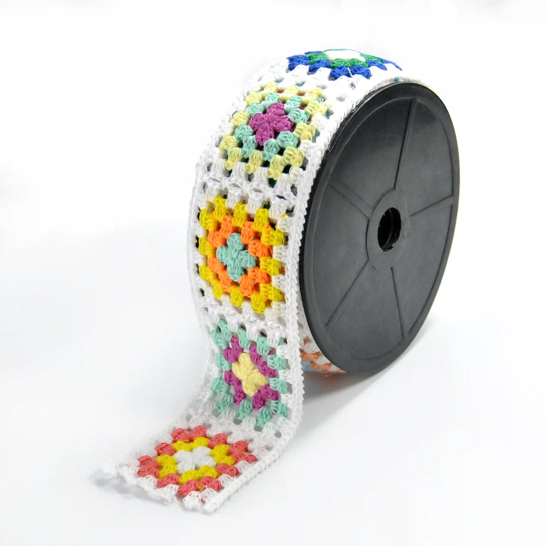 Multicolor Color-block Crochet Lace | 2 Meter