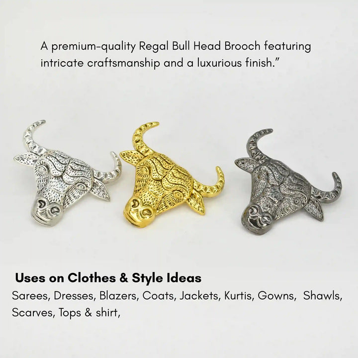 Bull Style Metal Brooch
