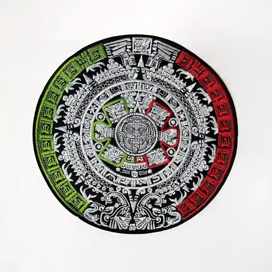 Tricolor Aztec Sun Stone Hot-Fix Patch