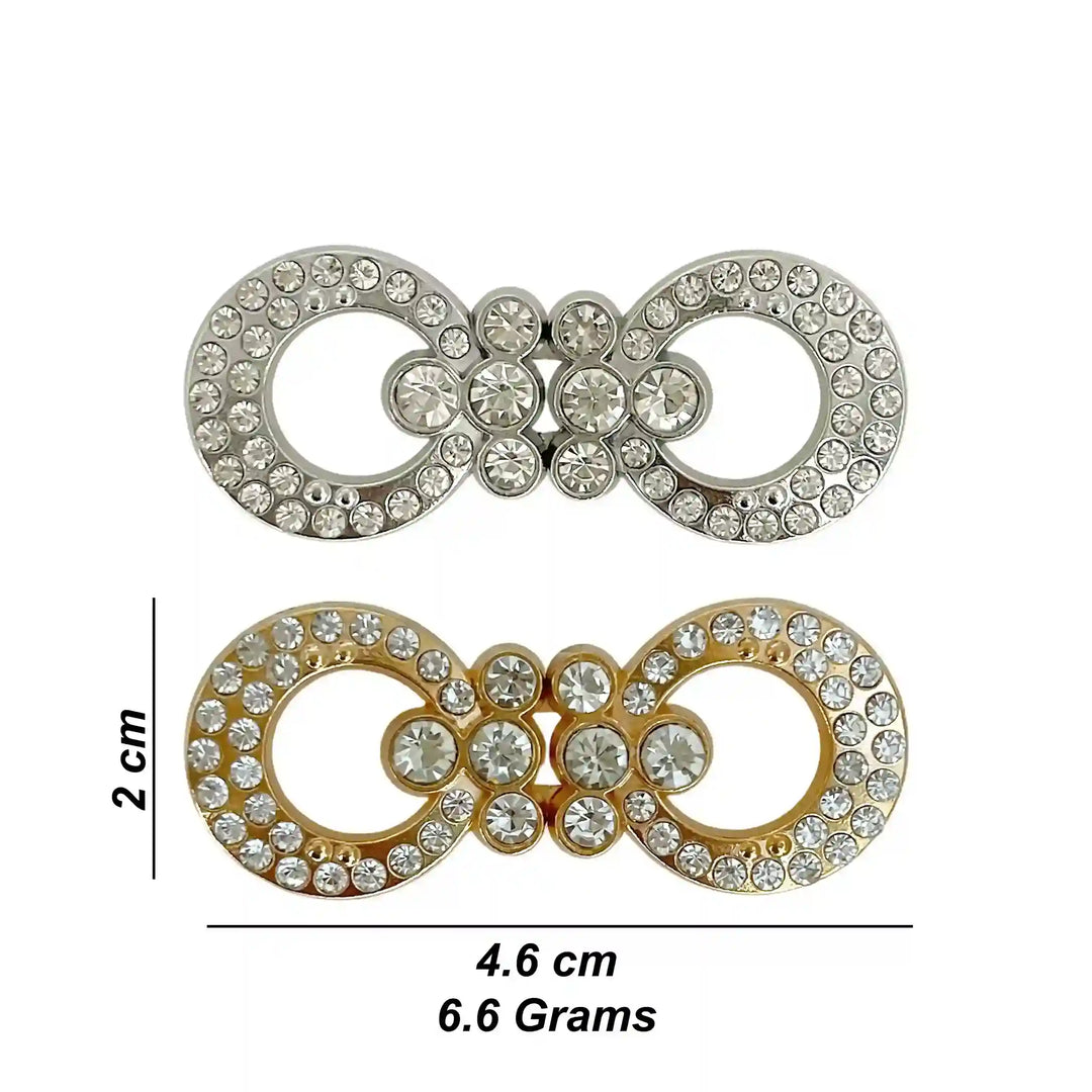 Infinity Crystal Link Frog Closure Buttons