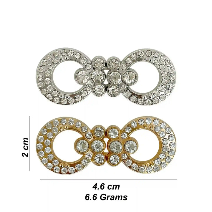 Infinity Crystal Link Frog Closure Buttons