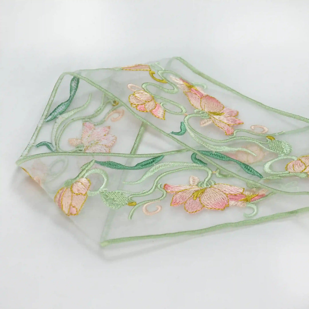 Pastel Flower Multicolor Organza Parsi Gara Lace