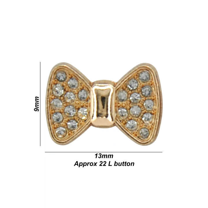 Bow Style Rhinestone Shirt Buttons