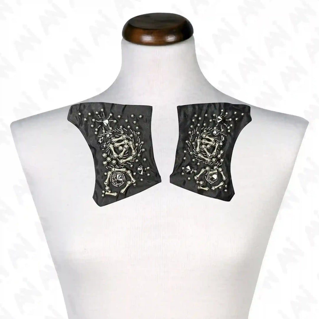 Beads Black Shoulder Patch 1 Pair