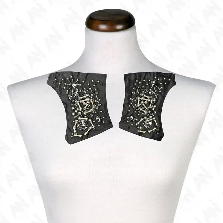 Beads Black Shoulder Patch 1 Pair
