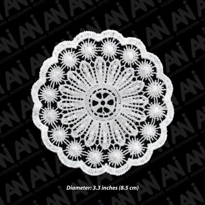 Elegant Floral Spun Poly Sew Patch