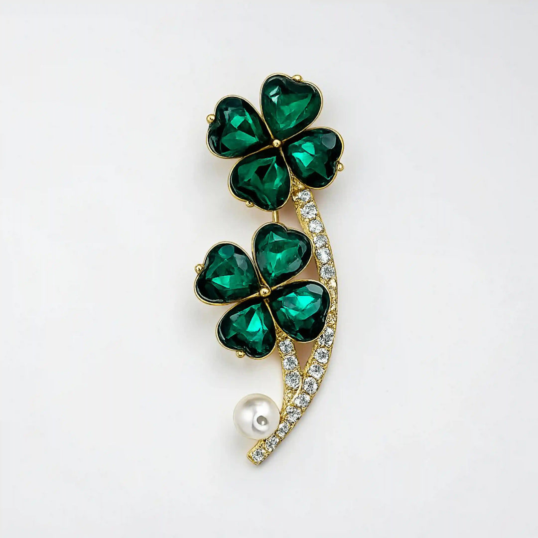 Emerald Girandole Brooch Pin
