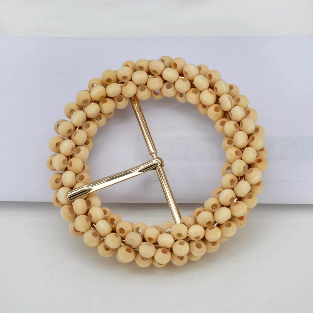 Handwoven Inspired Raffia Button | 3 inches (7.8cm)